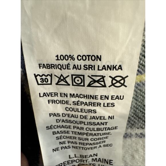 LL Bean Men’s 2XL Traditional Fit Cotton Flannel Plaid Shirt Tartan Blue - Picture 6 of 7